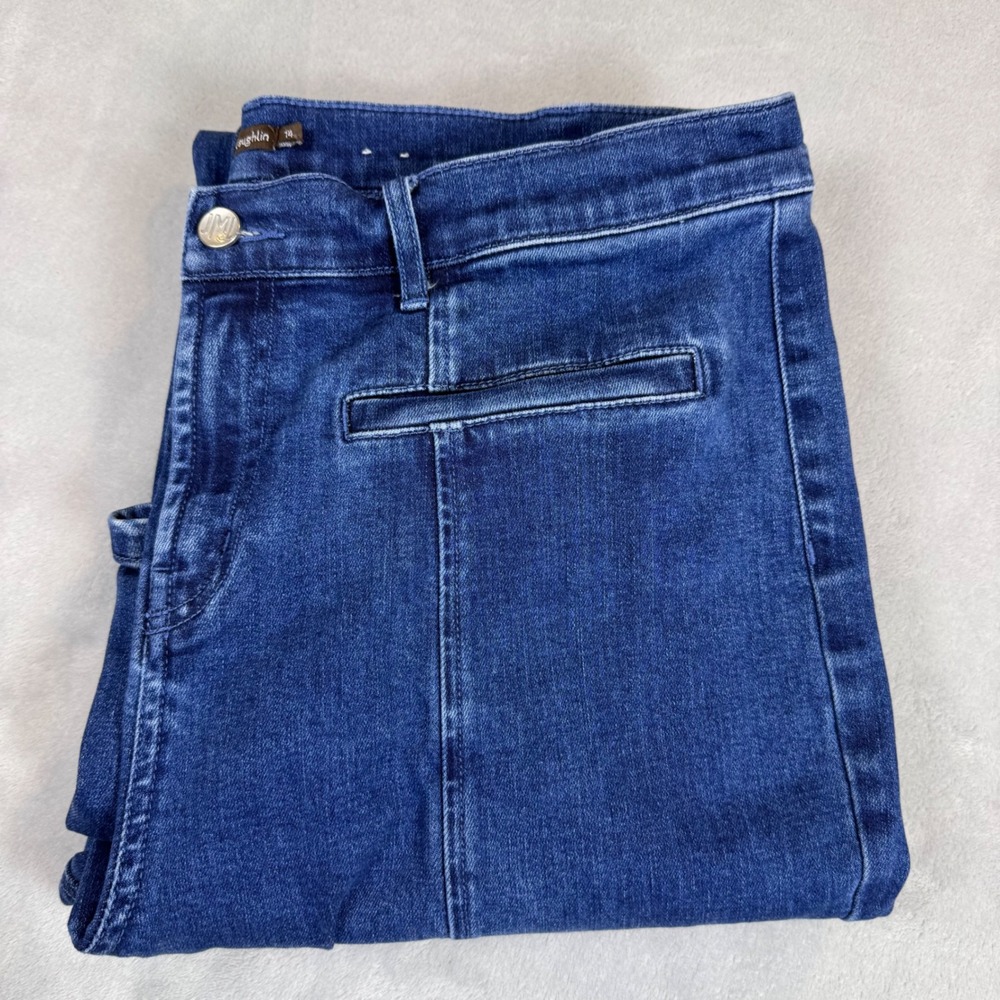 J. McLaughlin Emmie Jeans Womens 14 Blue Denim High Rise Front Seam Welt Pockets
